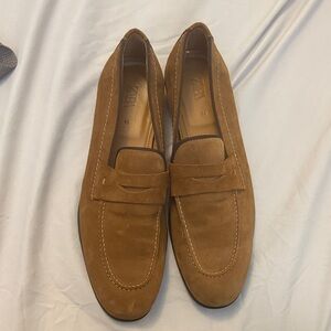 Zara Tan Suede Loafers for Men